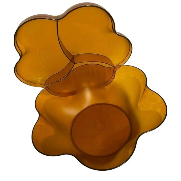 Tupperware Vintage Open House Chip Bowl in Amber Gold - Picture 2 of 3